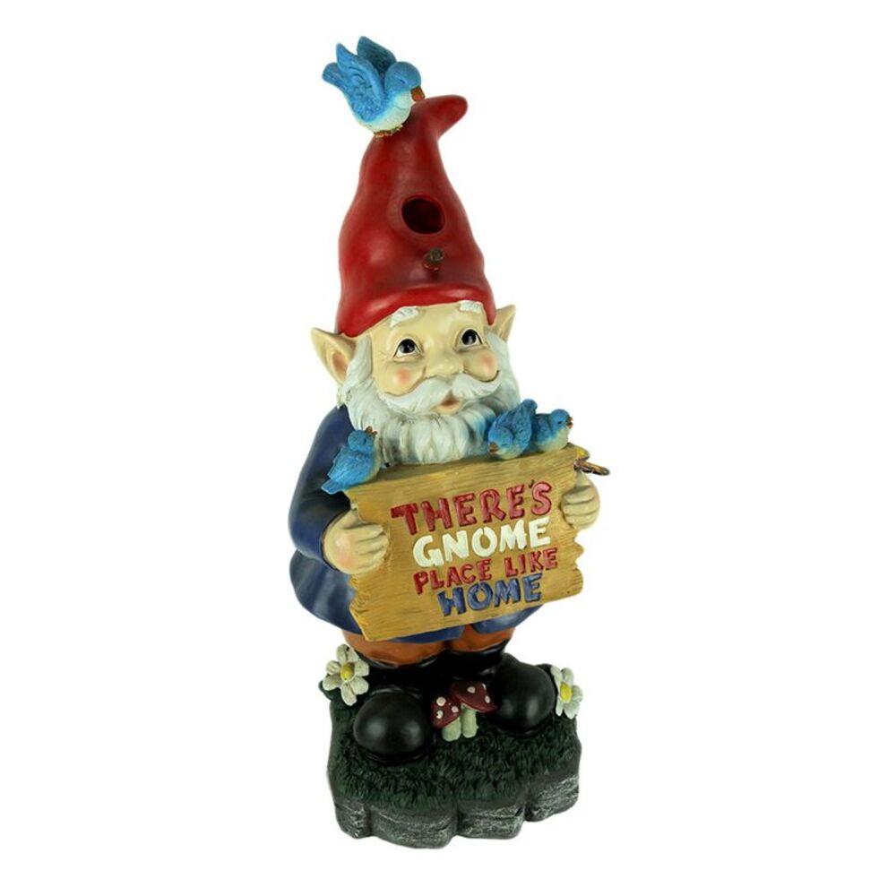 Gnome Place Like Home Garden Gnome Birdhouse Statue